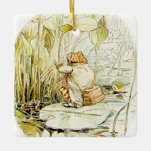 Jeremy Fisher on a Lily pad by Beatrix Potter Keramikornament (Vorderseite)