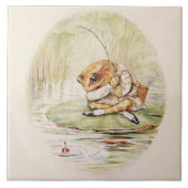 "Jeremy Fisher on a Lilypad" von Beatrix Potter Fliese (Vorderseite)