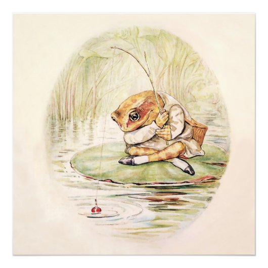 "Jeremy Fisher on a Lilypad" von Beatrix Potter Fotodruck (Vorne)