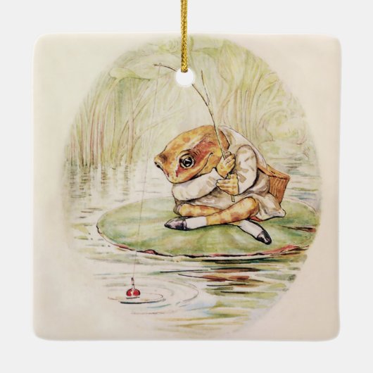 "Jeremy Fisher on a Lilypad" von Beatrix Potter Keramikornament (Rückseite)