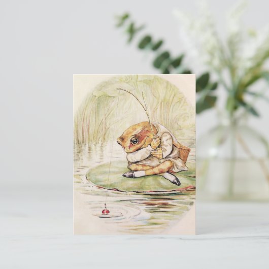 "Jeremy Fisher on a Lilypad" von Beatrix Potter Postkarte (Stehend Vorderseite)