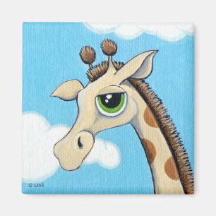 Jeremy Giraffe mit seinem Kopf in den Wolken Magnet