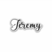 Jeremy Name - Handgeschriebene Kalligrafie Aufkleber (Vorderseite)