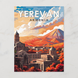 Jerewan Armenien Reise Kunst Vintage Postkarte