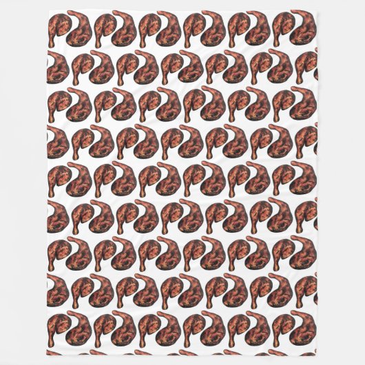 Jerk Chicken Caribbean West Indian Jamaikanisches Fleecedecke (Vorderseite)