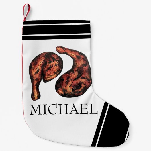 Jerk Chicken Leg Jamaikanische Küche Kleiner Weihnachtsstrumpf (Vorderseite)