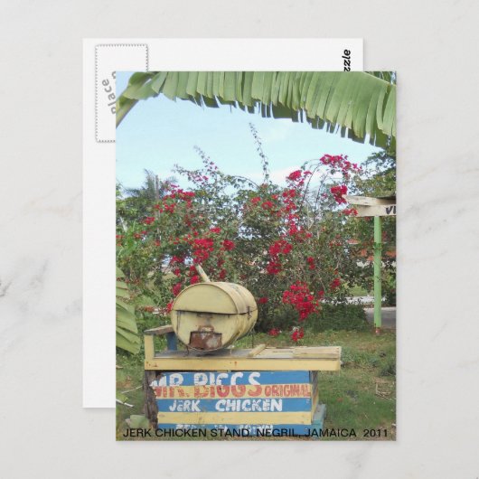 Jerk Chicken Stand in Negril, Jamaika 2011 Postkarte (Vorne/Hinten)
