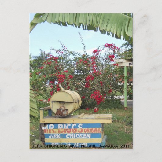 Jerk Chicken Stand in Negril, Jamaika 2011 Postkarte (Vorderseite)
