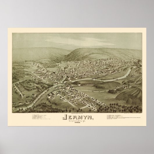 Jermyn, PA Panoramic Map - 1889 Poster (Vorne)