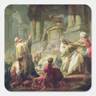 Jeroboam, das des goldenen Kalbs, 1752 opfert Quadratischer Aufkleber