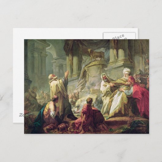 Jeroboam Sacrificing to the Golden Calf, 1752 Postkarte (Vorne/Hinten)