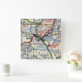 Jerome Arizona Vintage Karte Quadratische Wanduhr (Zuhause)