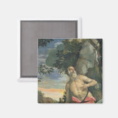 Jerome in Penitence (Öl auf Leinwand) Magnet (Vorderseite/Rückseite)
