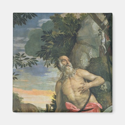 Jerome in Penitence (Öl auf Leinwand) Magnet (Vorne)