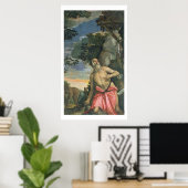 Jerome in Penitence (Öl auf Leinwand) Poster (Heimbüro)