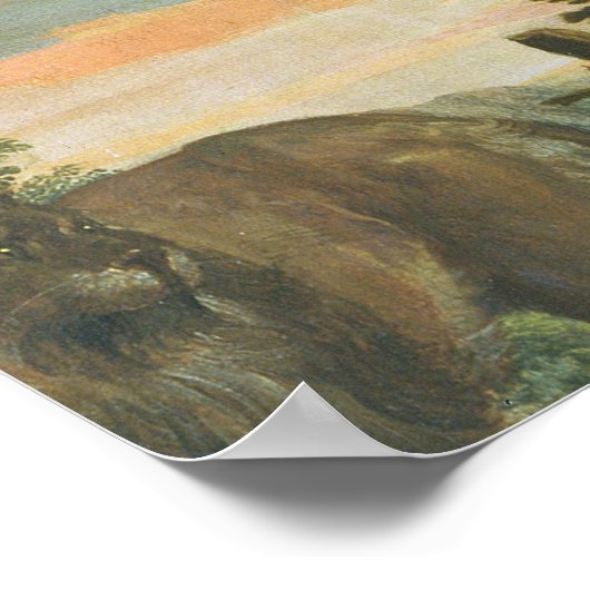 Jerome in Penitence (Öl auf Leinwand) Poster (Ecke)