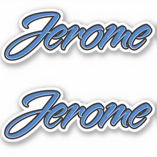 Jerome Name blue Aufkleber Sticker Stickerset (Vorderseite)