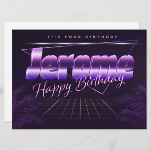 Jerome Name Vorname lila retro Karte Geburtstag