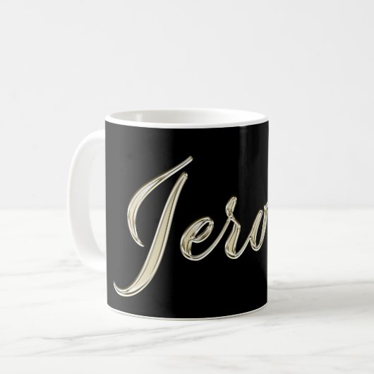 Jerome Name whitegold Tasse Teetasse Kaffeetasse (Vorderseite Links)