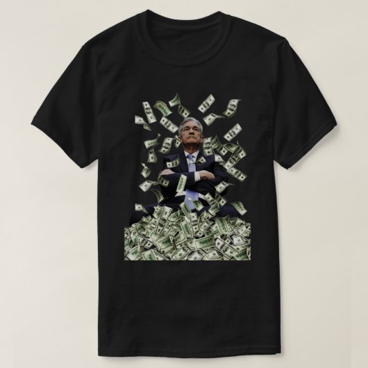 Jerome Powell Money Printer Stock Market Graphic P T-Shirt (Design vorne)