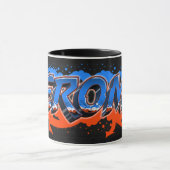 Jerome Vorname Name Graffiti blue orange Tasse (Zentrum)