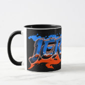 Jerome Vorname Name Graffiti blue orange Tasse (Links)