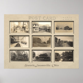 Jeromesville , Ohio Vintag Postcard Collage Poster