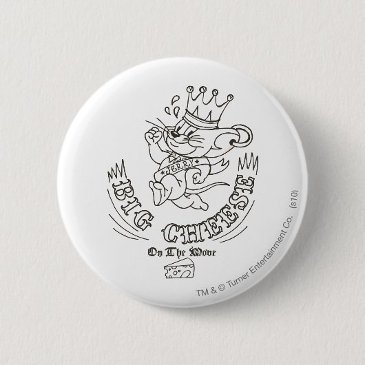 Jerry Big Cheese auf dem Mond 1 Button (Vorderseite)