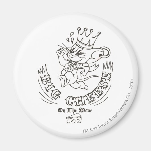 Jerry Big Cheese auf dem Mond 1 Magnet (Vorne)