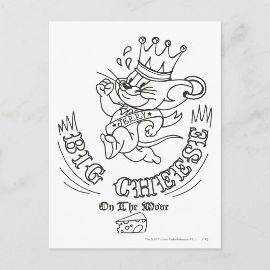 Jerry Big Cheese auf dem Mond 1 Postkarte (Vorderseite)