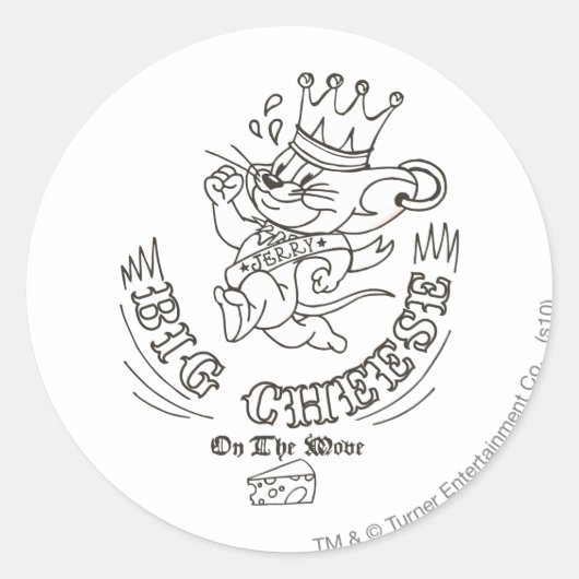 Jerry Big Cheese On The Moon 1 Runder Aufkleber (Vorderseite)