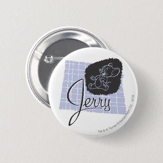 Jerry Black und Blue Script Button (Vorne & Hinten)