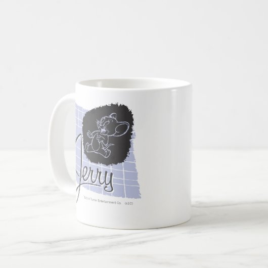 Jerry Black und Blue Script Kaffeetasse (Vorderseite Links)