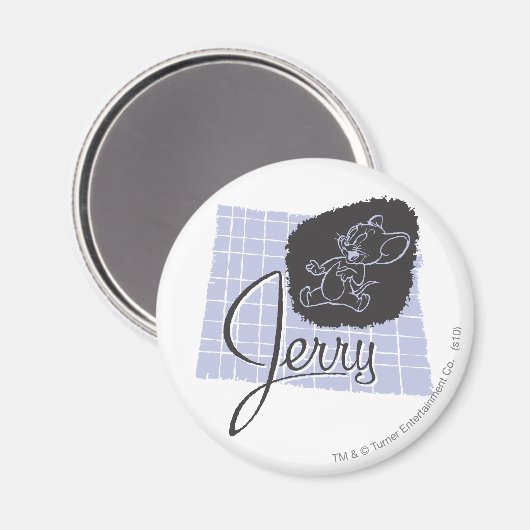 Jerry Black und Blue Script Magnet (Vorderseite/Rückseite)