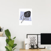 Jerry Black und Blue Script Poster (Heimbüro)