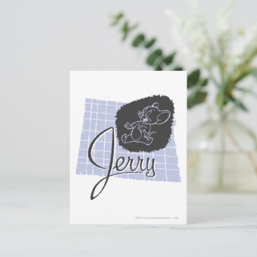 Jerry Black und Blue Script Postkarte (Stehend Vorderseite)