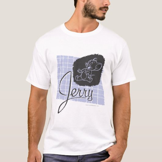 Jerry Black und Blue Script T-Shirt (Vorderseite)