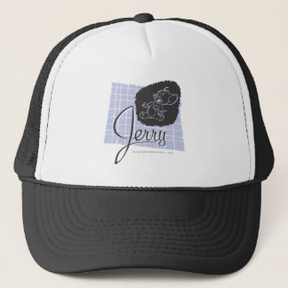 Jerry Black und Blue Script Truckerkappe