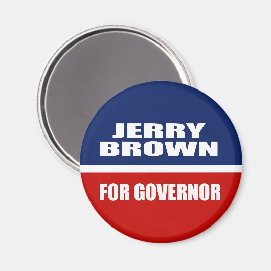 JERRY BROWN FÜR GOVERNOR MAGNET (Vorderseite/Rückseite)