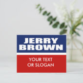 JERRY BROWN FÜR GOVERNOR POSTKARTE (Stehend Vorderseite)