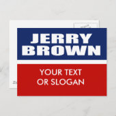 JERRY BROWN FÜR GOVERNOR POSTKARTE (Vorne/Hinten)