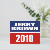 JERRY BROWN FÜR GOVERNOR POSTKARTE (Stehend Vorderseite)