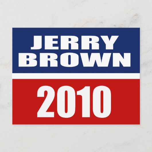 JERRY BROWN FÜR GOVERNOR POSTKARTE (Vorderseite)