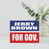 JERRY BROWN FÜR GOVERNOR POSTKARTE (Stehend Vorderseite)
