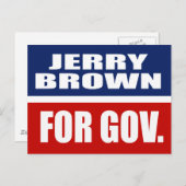 JERRY BROWN FÜR GOVERNOR POSTKARTE (Vorne/Hinten)