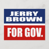 JERRY BROWN FÜR GOVERNOR POSTKARTE (Vorderseite)