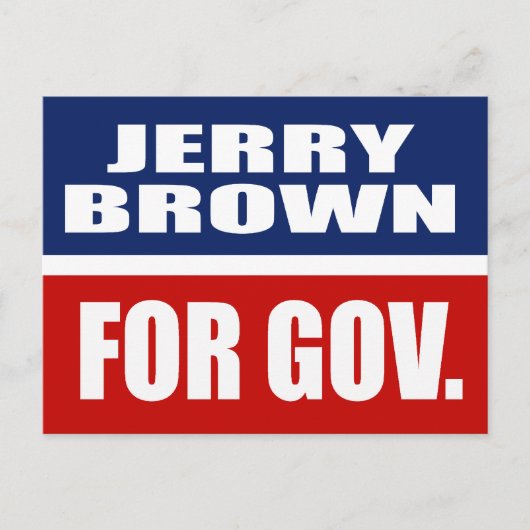 JERRY BROWN FÜR GOVERNOR POSTKARTE (Vorderseite)