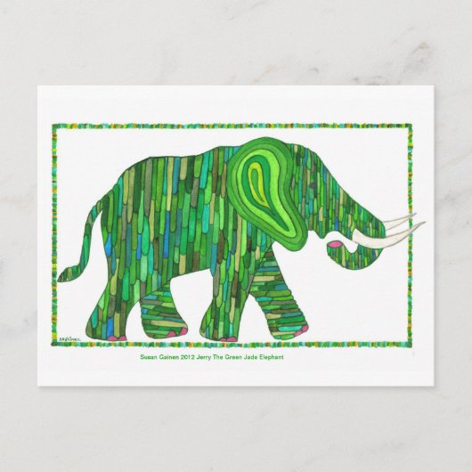 Jerry Green Jade Elephant Postcard Postkarte (Vorderseite)