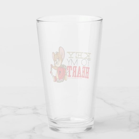 Jerry Mouse "Key to My Heart" Valentine Glas (Rückseite)