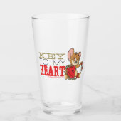 Jerry Mouse "Key to My Heart" Valentine Glas (Vorderseite)
